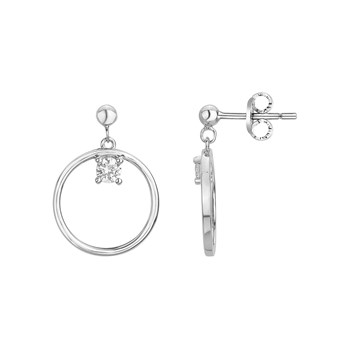 Boucles d'oreilles pendantes en Argent avec oxyde de zirconium blanc