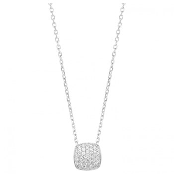 Collier mono-motif en Argent avec oxyde de zirconium blanc
