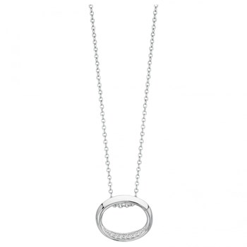 Collier mono-motif en Argent avec oxyde de zirconium blanc