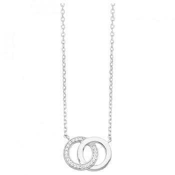 Collier mono-motif en Argent avec oxyde de zirconium blanc