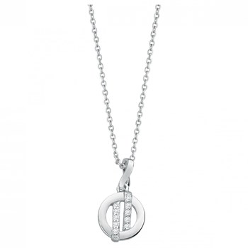 Collier mono-motif en Argent avec oxyde de zirconium blanc