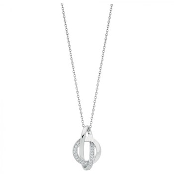 Collier mono-motif en Argent avec oxyde de zirconium blanc