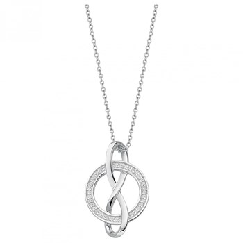 Collier mono-motif en Argent avec oxyde de zirconium blanc