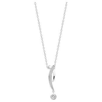Collier mono-motif en Argent avec oxyde de zirconium blanc