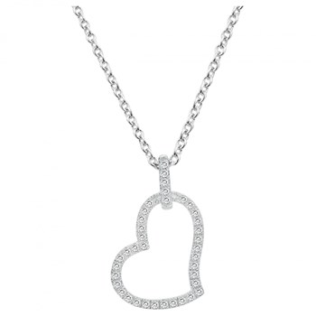 Collier mono-motif en Argent avec oxyde de zirconium blanc