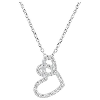 Collier mono-motif en Argent avec oxyde de zirconium blanc
