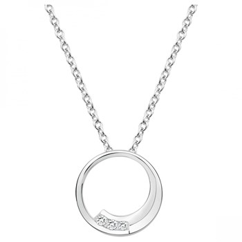 Collier mono-motif en Argent avec oxyde de zirconium blanc
