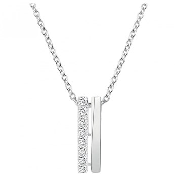 Collier mono-motif en Argent avec oxyde de zirconium blanc