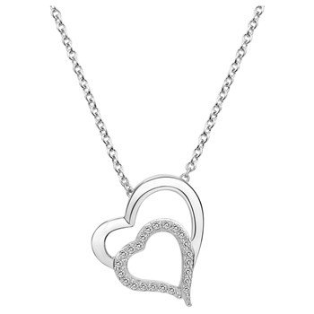 Collier mono-motif en Argent avec oxyde de zirconium blanc