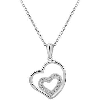 Collier mono-motif en Argent avec oxyde de zirconium blanc