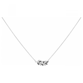 Collier mono-motif en Argent avec oxyde de zirconium noir