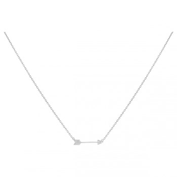 Collier mono-motif en Argent avec oxyde de zirconium blanc
