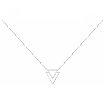 Collier mono-motif en Argent avec oxyde de zirconium blanc