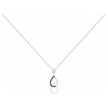 Collier mono-motif en Argent avec oxyde de zirconium noir