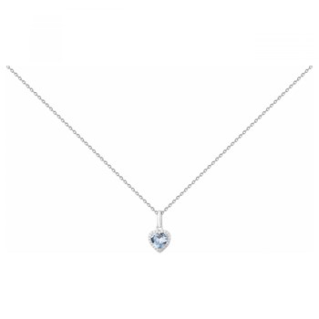 Collier mono-motif en Argent avec oxyde de zirconium bleu topaze