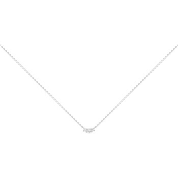 Collier mono-motif en Argent avec oxyde de zirconium blanc
