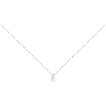 Collier mono-motif en Argent avec oxyde de zirconium blanc