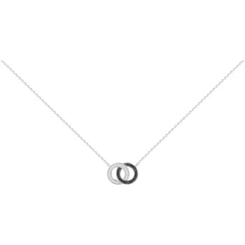 Collier mono-motif en Argent avec oxyde de zirconium noir
