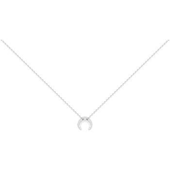 Collier mono-motif en Argent avec oxyde de zirconium blanc
