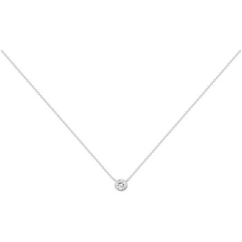 Collier mono-motif en Argent avec oxyde de zirconium blanc