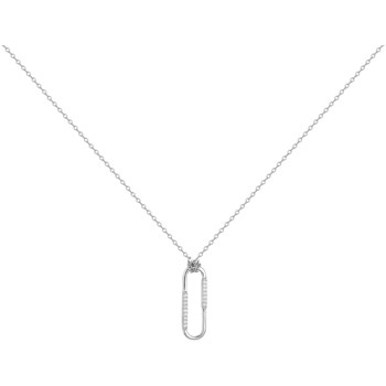Collier mono-motif en Argent avec oxyde de zirconium blanc
