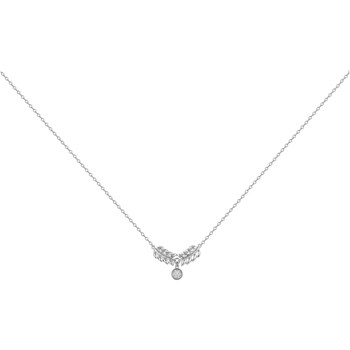 Collier mono-motif en Argent avec oxyde de zirconium blanc