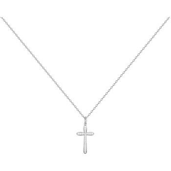 Collier mono-motif en Argent avec oxyde de zirconium blanc