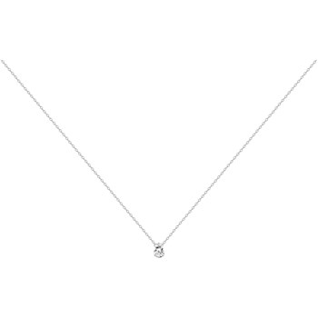 Collier mono-motif en Argent avec oxyde de zirconium blanc