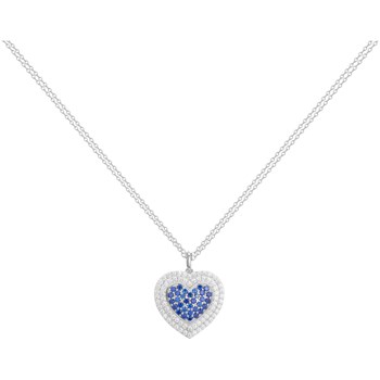 Collier mono-motif en Argent avec oxyde de zirconium bleu saphir