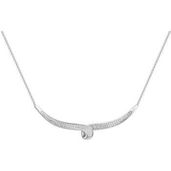 Collier mono-motif en Argent avec oxyde de zirconium blanc