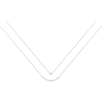 Collier multi-chaînes en Argent avec oxyde de zirconium blanc