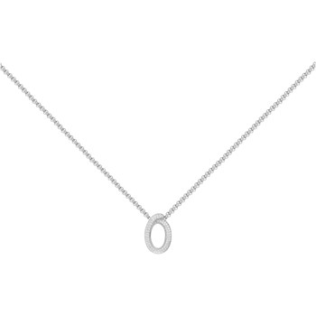 Collier mono-motif en Argent avec oxyde de zirconium blanc
