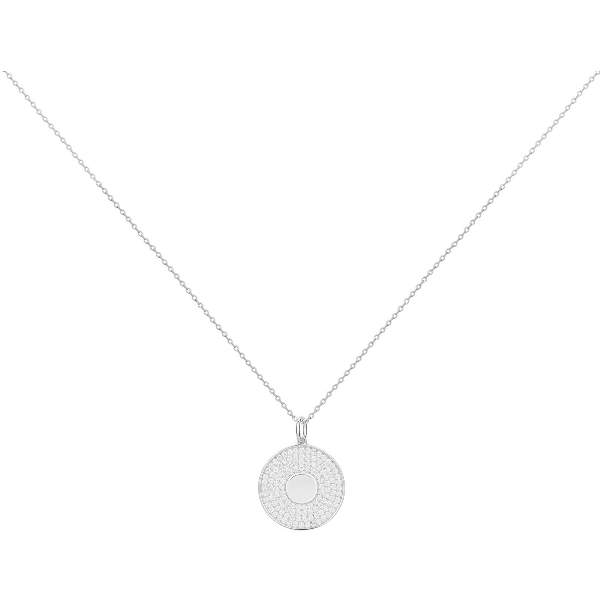 Collier mono-motif en Argent avec oxyde de zirconium blanc