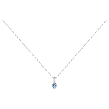 Collier mono-motif en Argent avec oxyde de zirconium bleu topaze