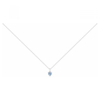 Collier mono-motif en Argent avec oxyde de zirconium bleu topaze
