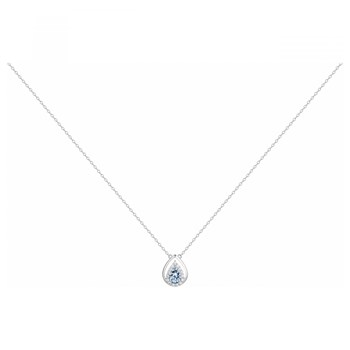 Collier mono-motif en Argent avec oxyde de zirconium bleu topaze