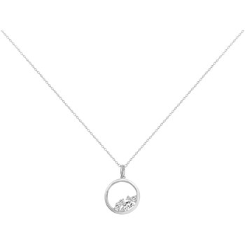 Collier mono-motif en Argent avec oxyde de zirconium blanc