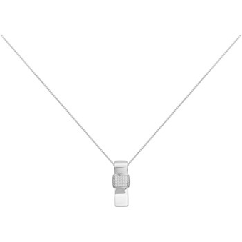 Collier mono-motif en Argent avec oxyde de zirconium blanc