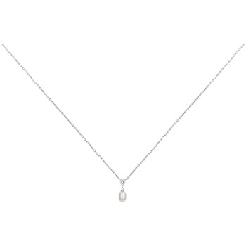 Collier mono-motif en Argent avec perle d'eau douce blanc