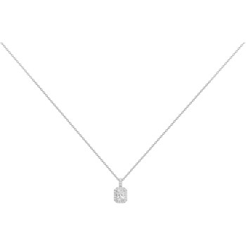 Collier mono-motif en Argent avec oxyde de zirconium blanc