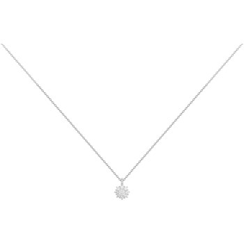 Collier mono-motif en Argent avec oxyde de zirconium blanc
