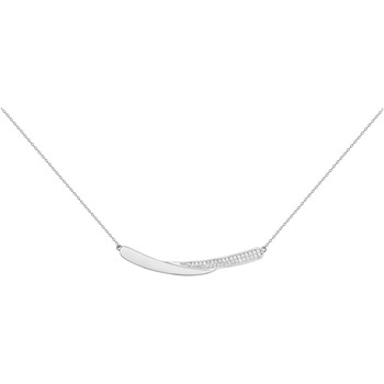 Collier mono-motif en Argent avec oxyde de zirconium blanc