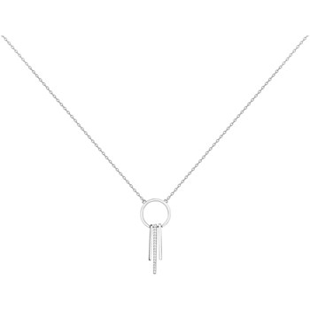 Collier mono-motif en Argent avec oxyde de zirconium blanc
