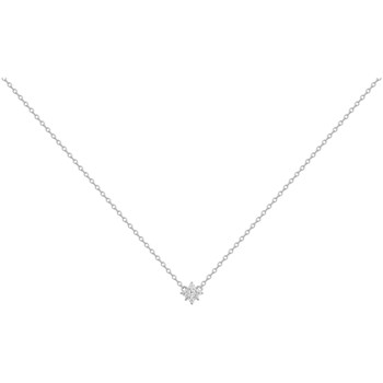 Collier mono-motif en Argent avec oxyde de zirconium blanc