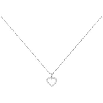 Collier mono-motif en Argent avec oxyde de zirconium blanc