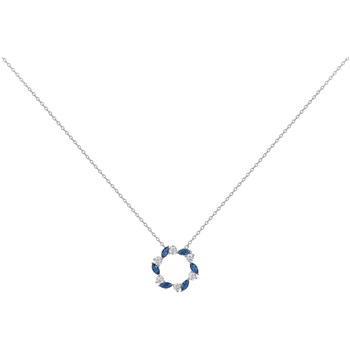 Collier mono-motif en Argent avec oxyde de zirconium bleu saphir