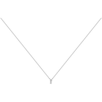 Collier mono-motif en Argent avec oxyde de zirconium blanc