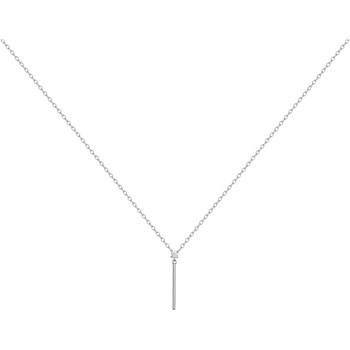 Collier mono-motif en Argent avec oxyde de zirconium blanc