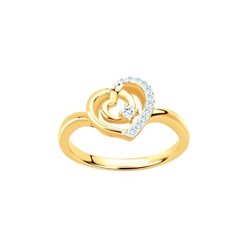 Bague en Plaqué Or avec oxyde de zirconium blanc