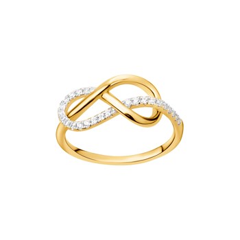 Bague en Plaqué Or avec oxyde de zirconium blanc